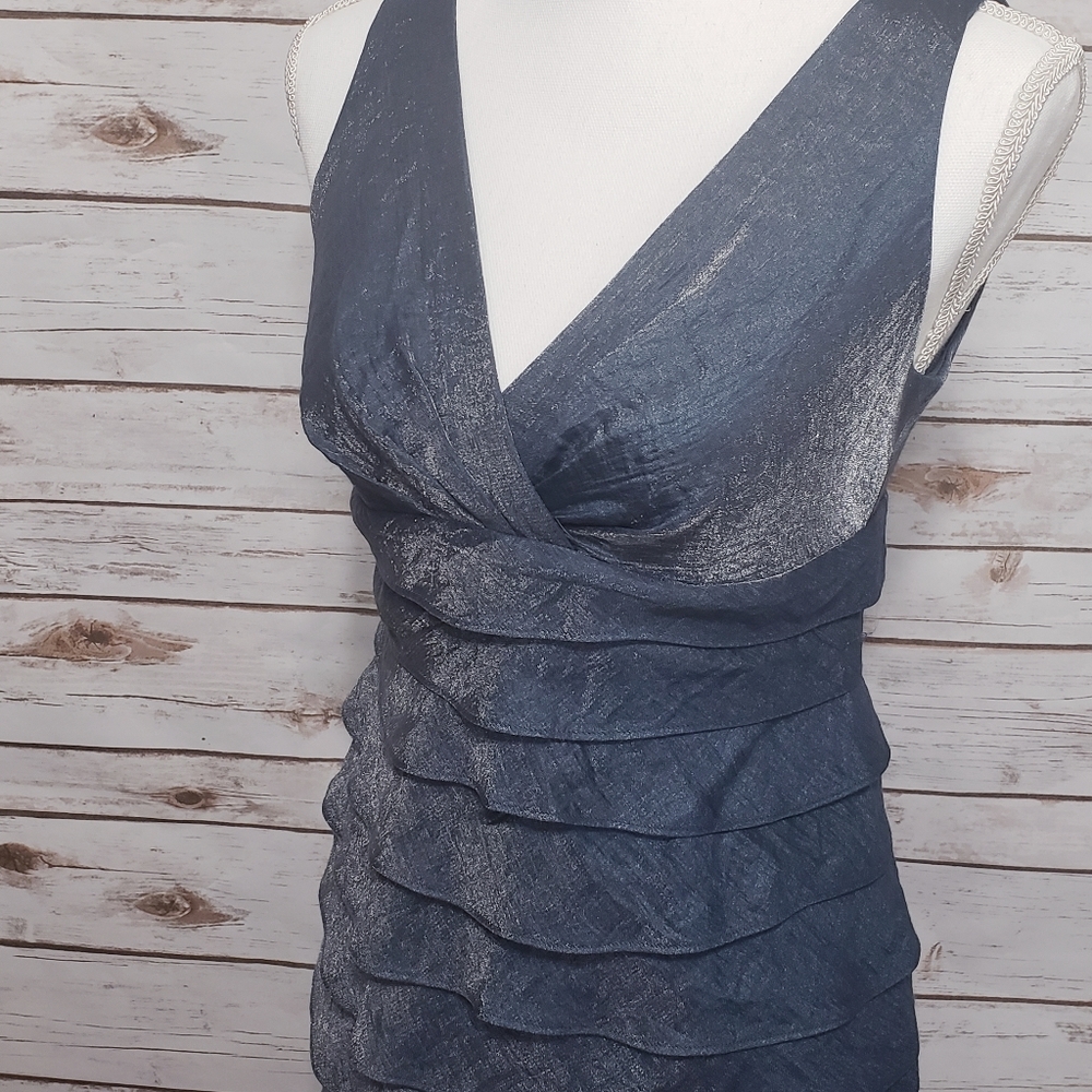 London Style Tiered Ruffle Dress Sz 4 - Picture 6 of 7